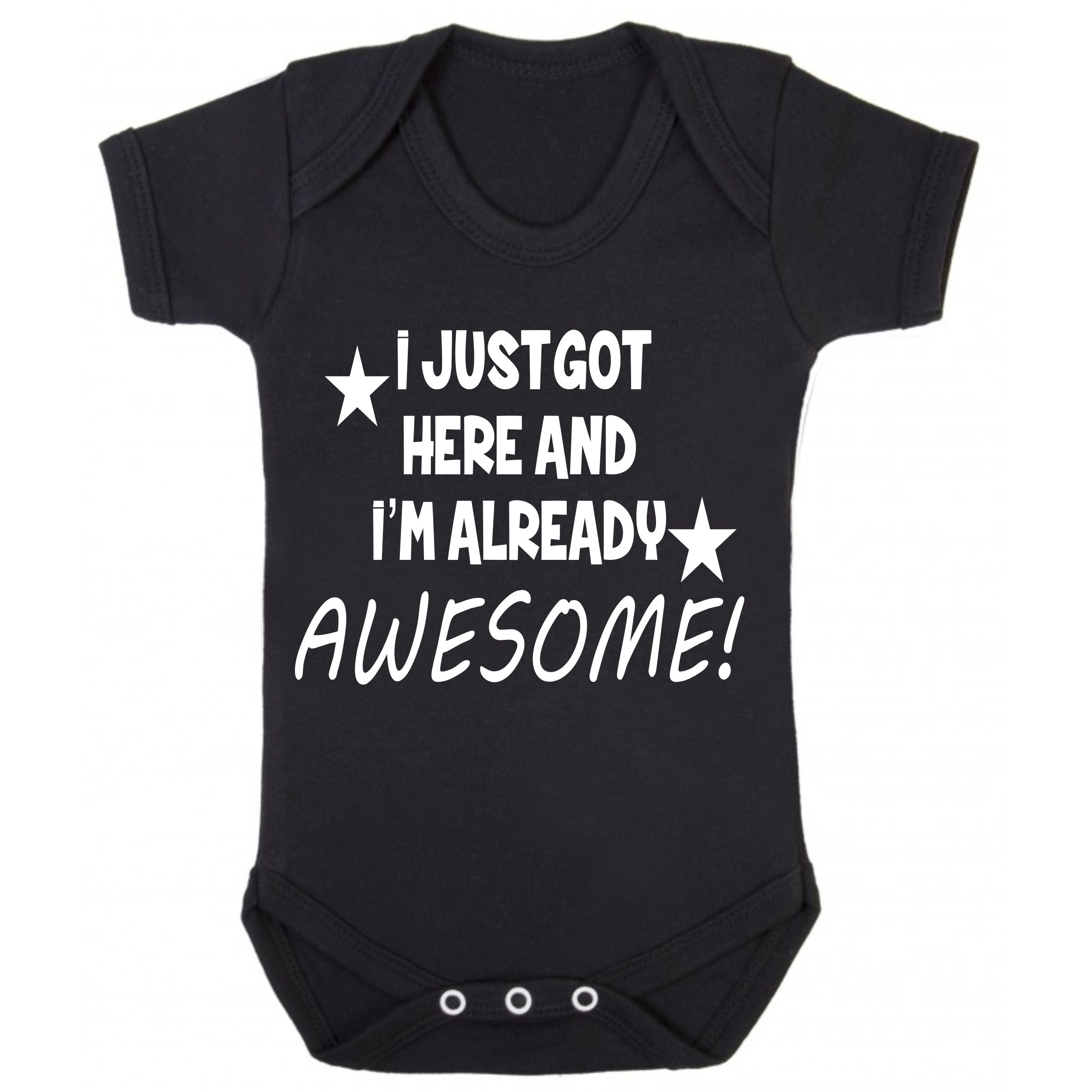 I just got here and i'm already awesome vest black