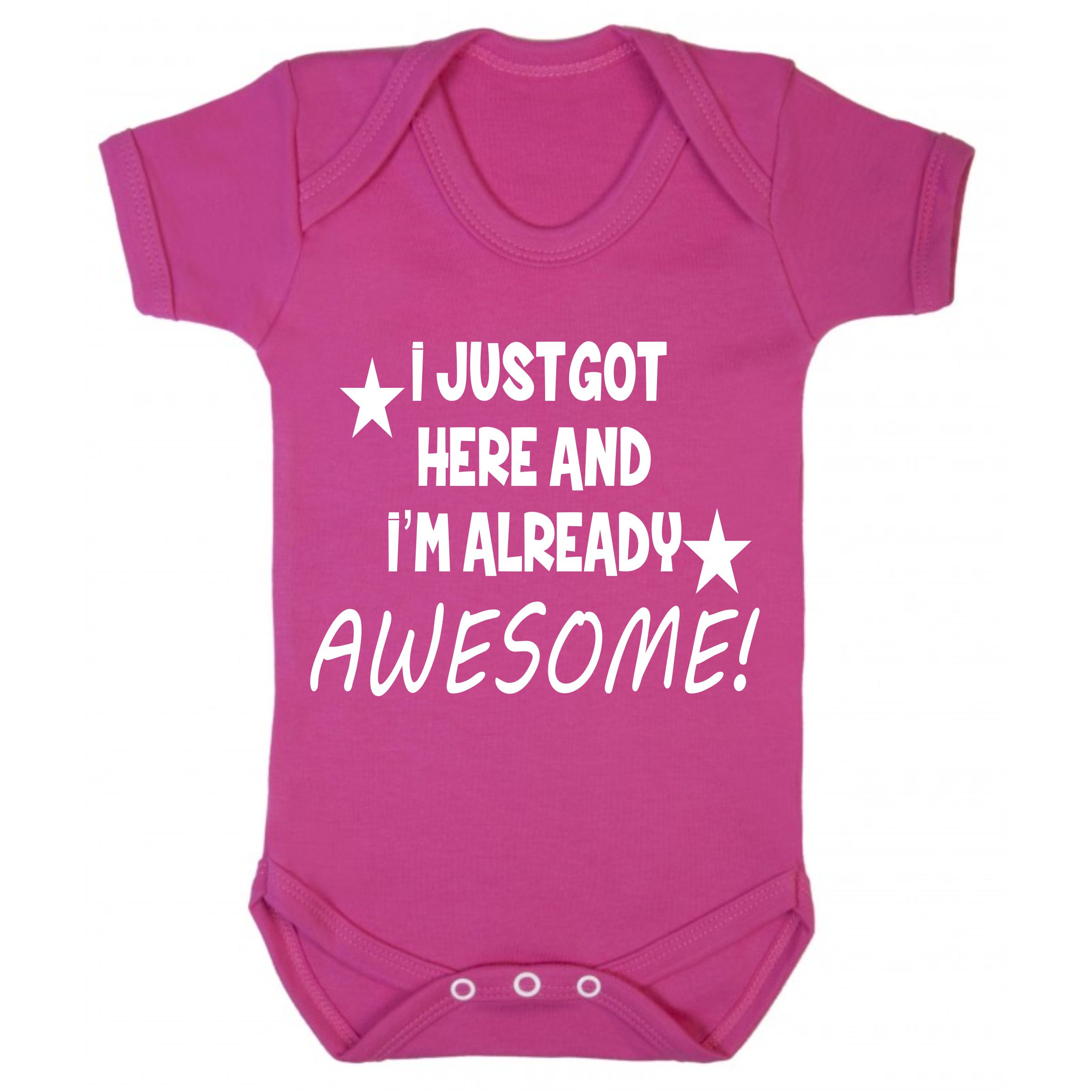 I just got here and i'm already awesome vest cerise