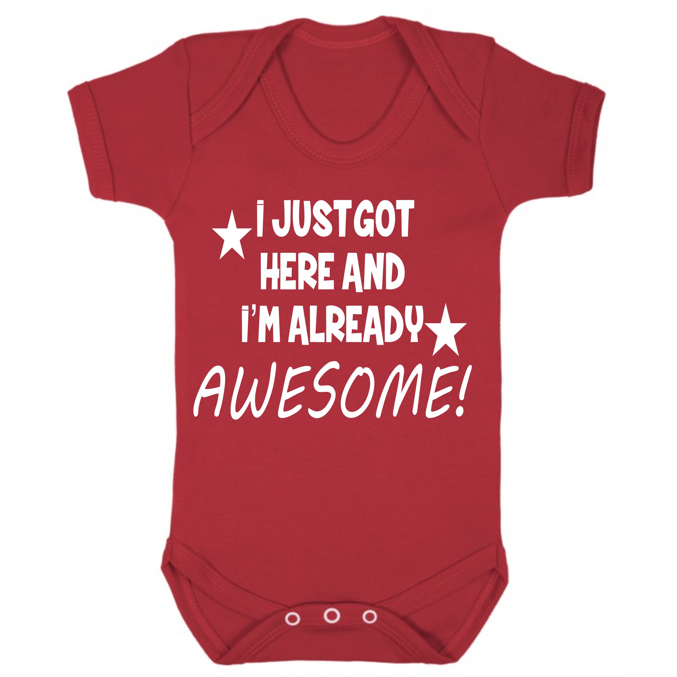 I just got here and i'm already awesome vest red