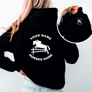 Personalised Kids Horseriding Hoodie, Equestrian Hoodie, Show Jumping