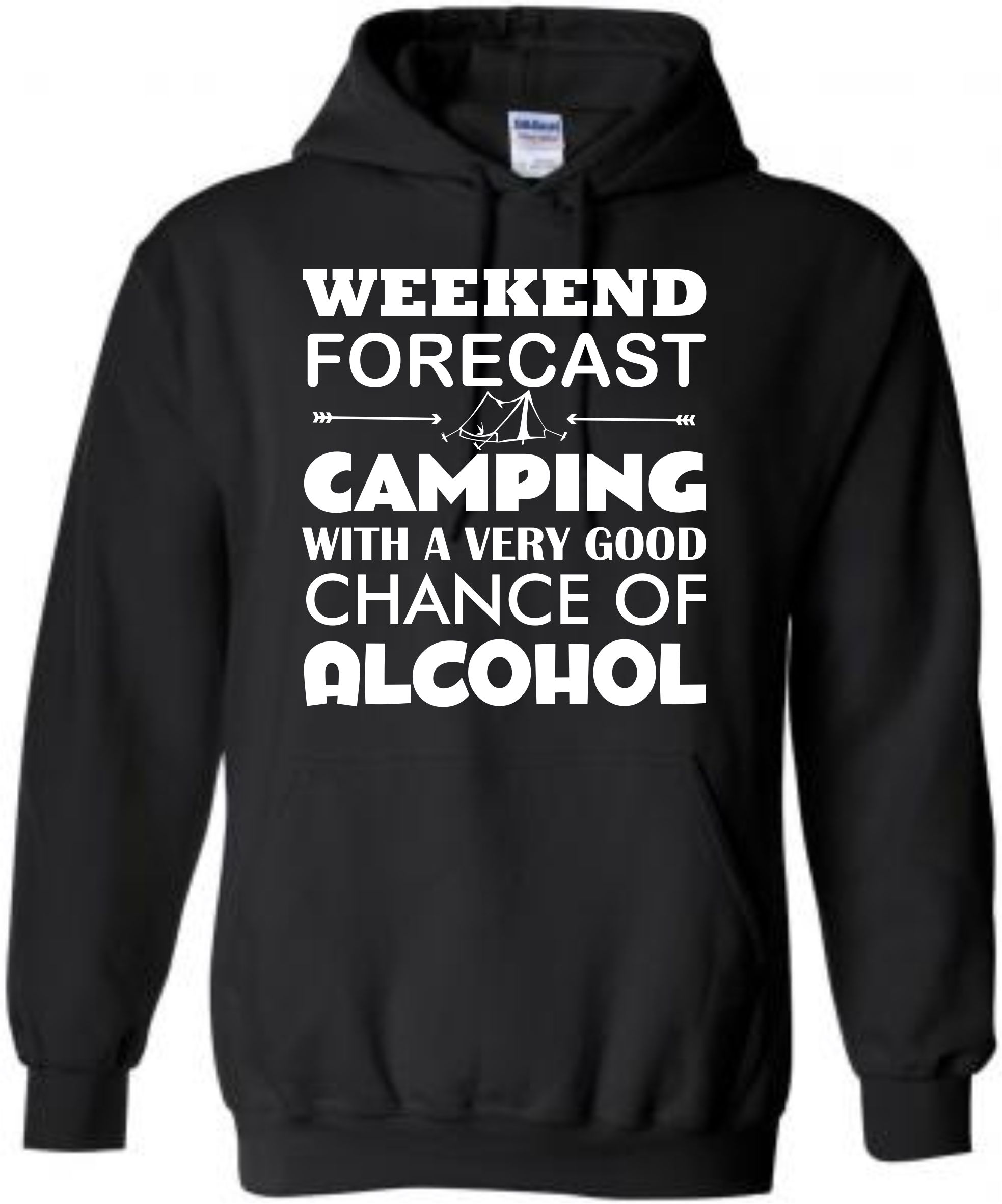 Weekend Forecast Camping Hoodie, Tent Hoody, Alcohol Glamping Hooded Sweat - Image 8
