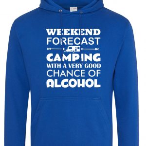 Weekend Forecast Caravan Hoodie, Camping Alcohol Hoody, Glamping Hoodie