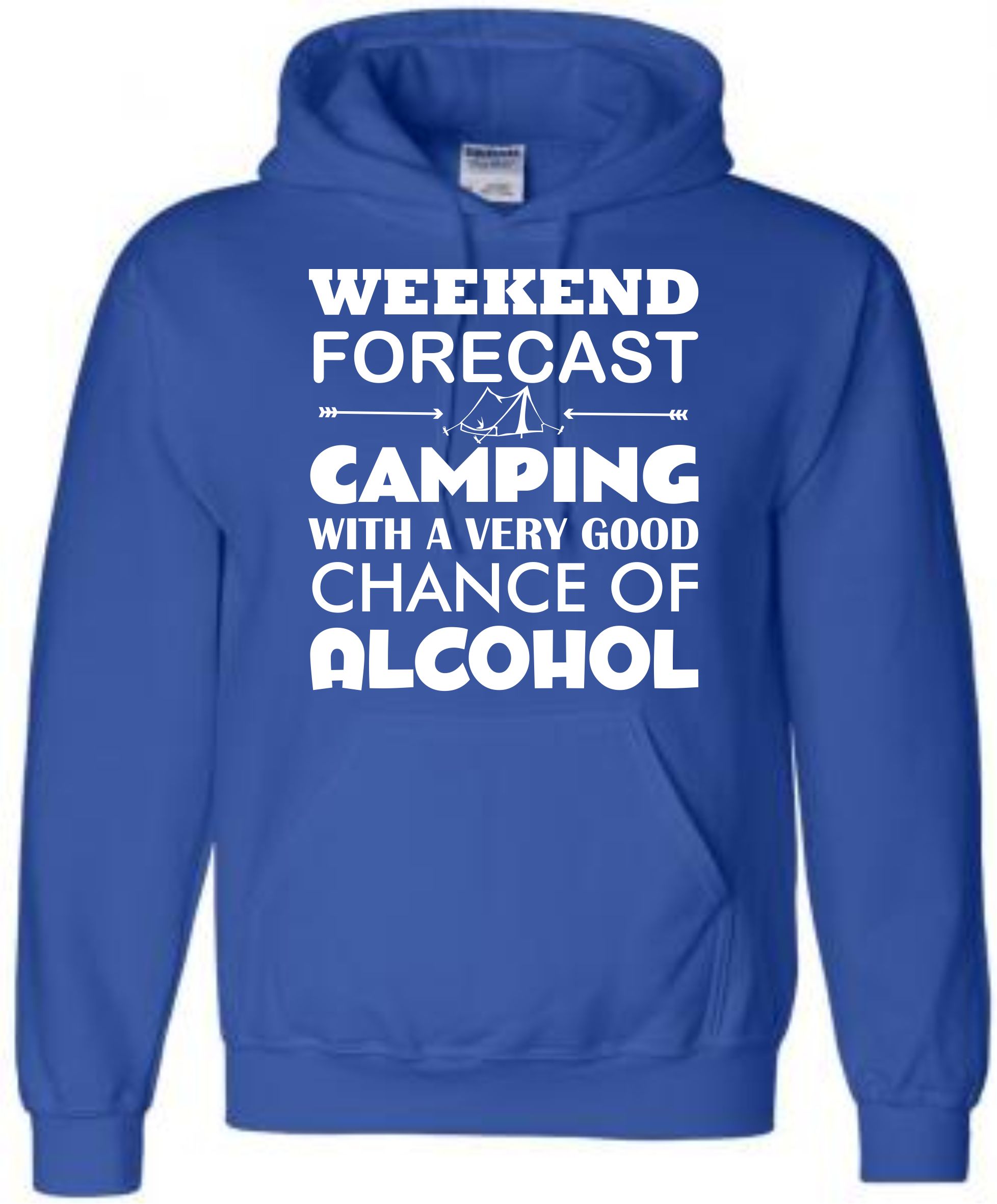 Weekend Forecast Camping Hoodie, Tent Hoody, Alcohol Glamping Hooded Sweat - Image 7