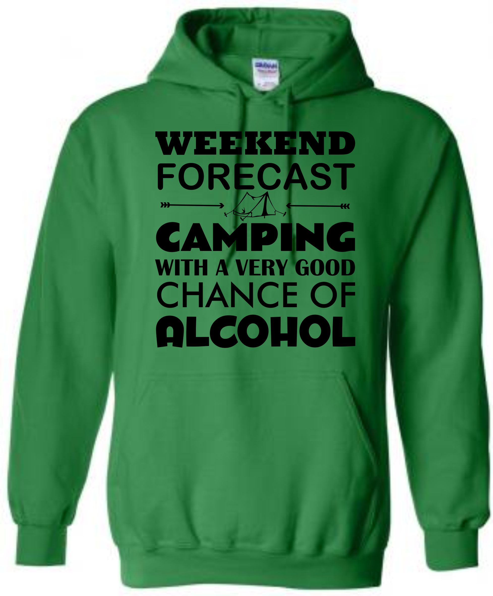 Weekend Forecast Camping Hoodie, Tent Hoody, Alcohol Glamping Hooded Sweat - Image 6