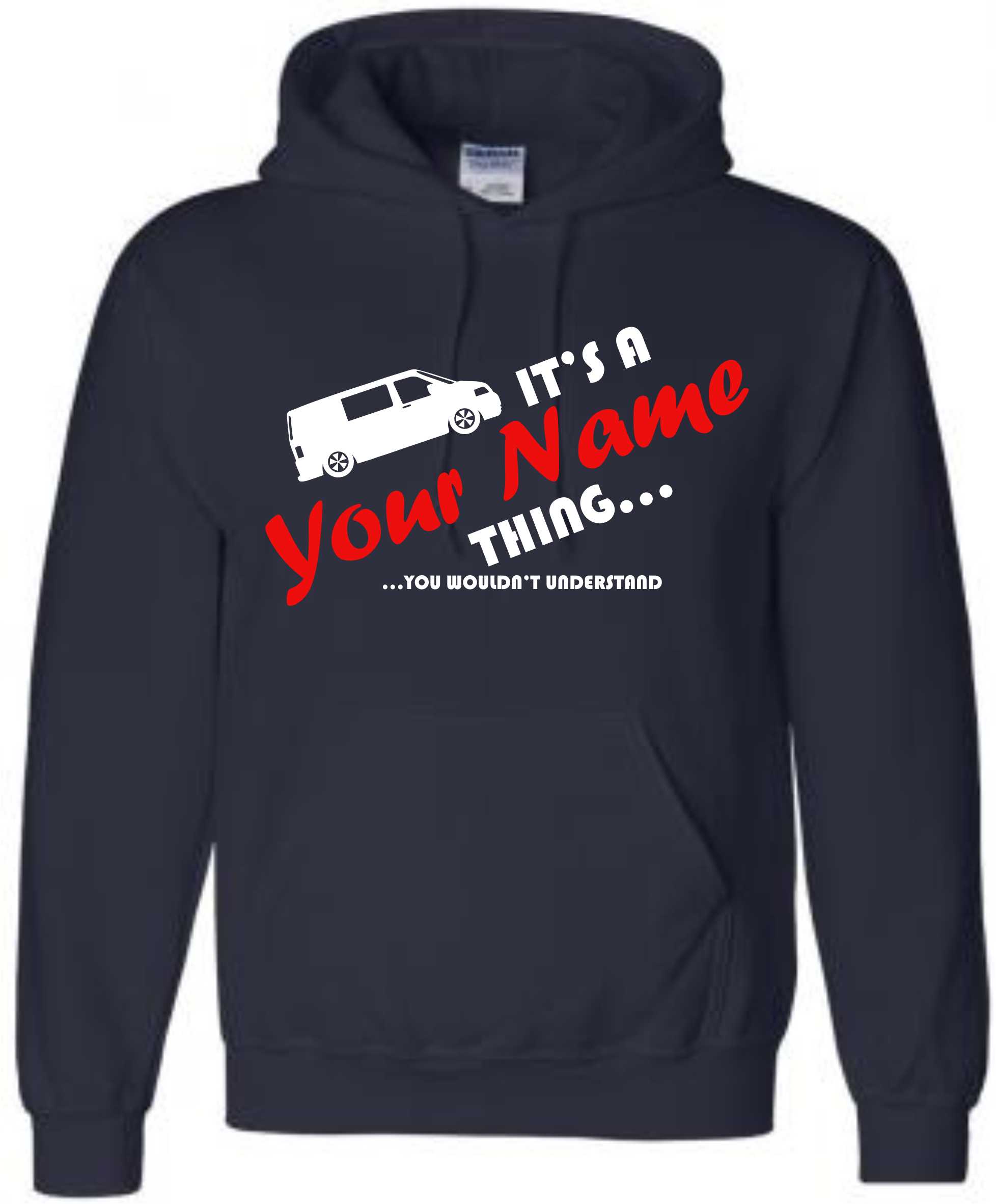 Kids Personalised Campervan Hoodie, Camping Hoody, Name Hooded Sweat
