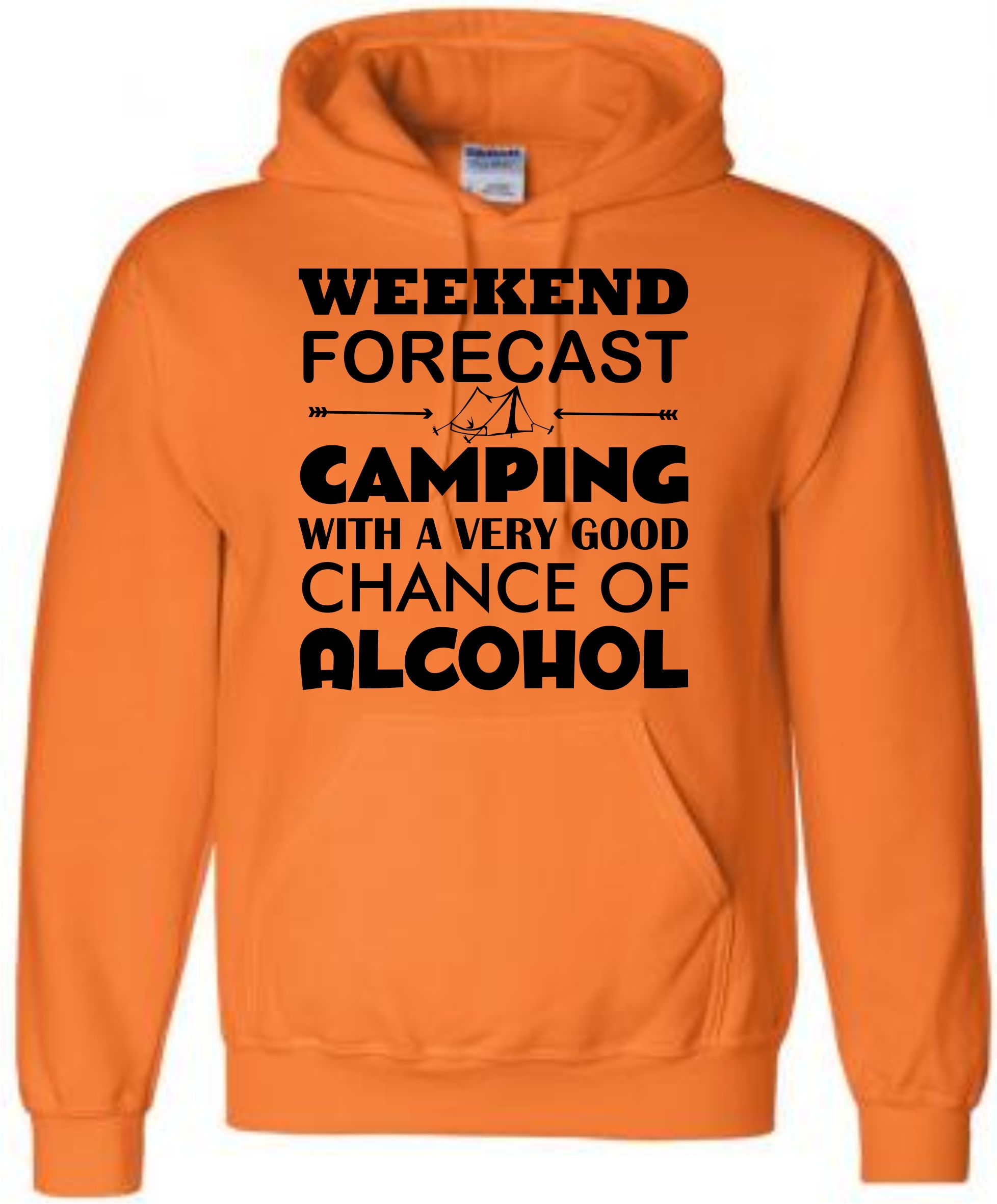 Weekend Forecast Camping Hoodie, Tent Hoody, Alcohol Glamping Hooded Sweat - Image 4