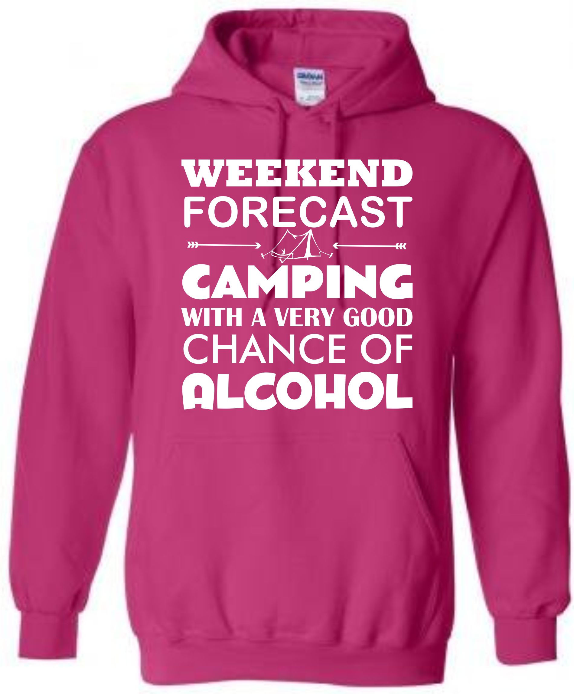 Weekend Forecast Camping Hoodie, Tent Hoody, Alcohol Glamping Hooded Sweat - Image 3