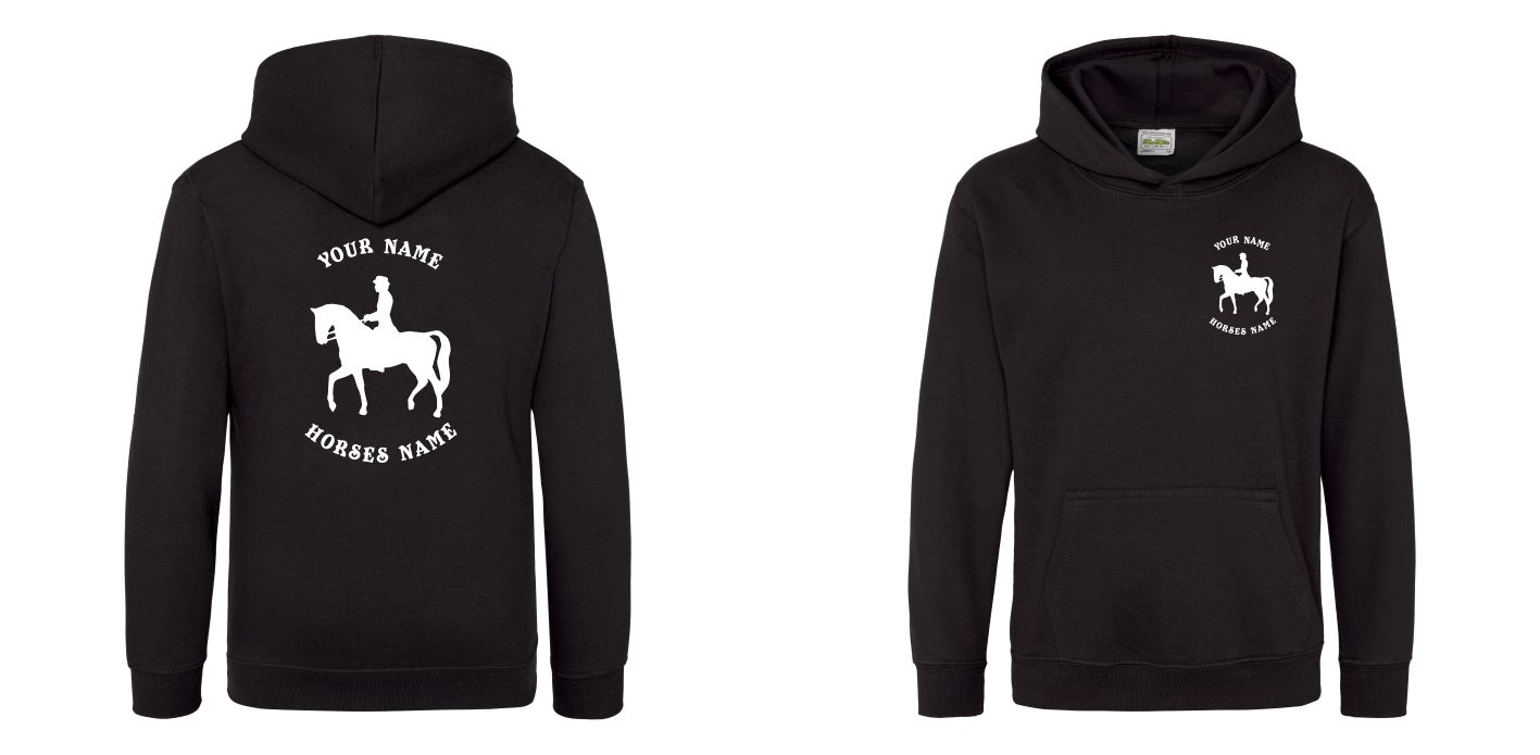 Kids Personalised Dressage Hoodie, Equestrian Hoodie, Horseriding Hoody - Image 10