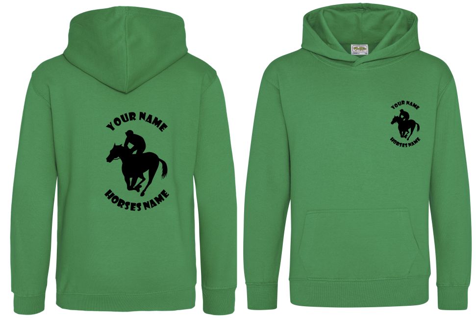 Horse Racing Hoodie, Kids Personalised Horseracing Hoodie, Equestrian Hoodie, Horseriding Hoody - Image 7