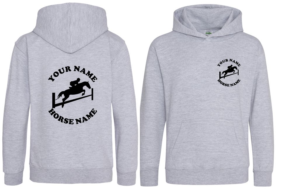 Horse Hoodie, Kids Personalised Showjumping Hoodie, Equestrian Hoodie, Horse Riding Hoody - Image 6