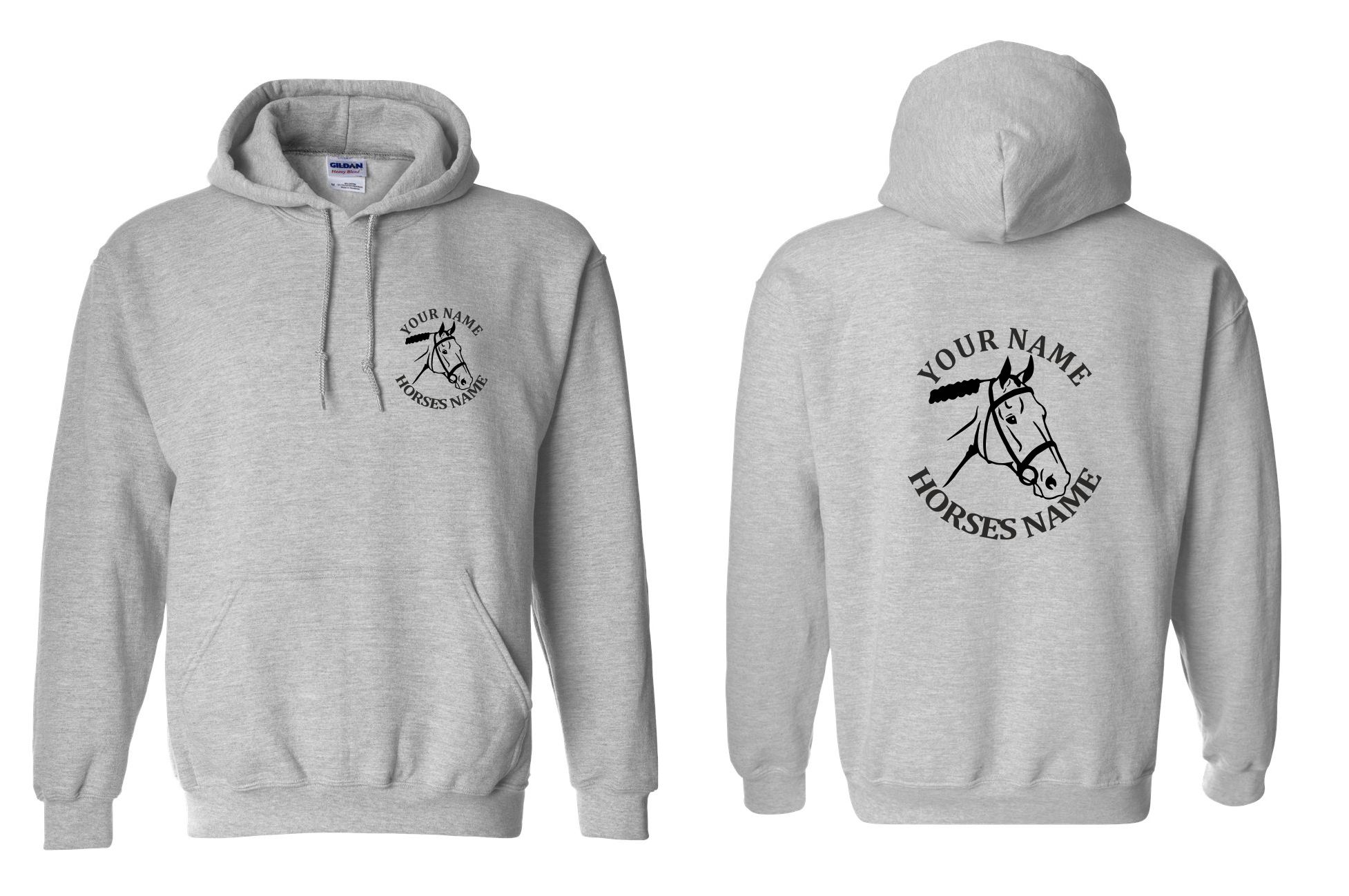 Horseriding Hoodie - Equestrian Horse Head Hoody - Image 21