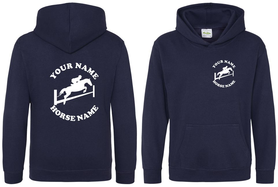Horse Hoodie, Kids Personalised Showjumping Hoodie, Equestrian Hoodie, Horse Riding Hoody - Image 4