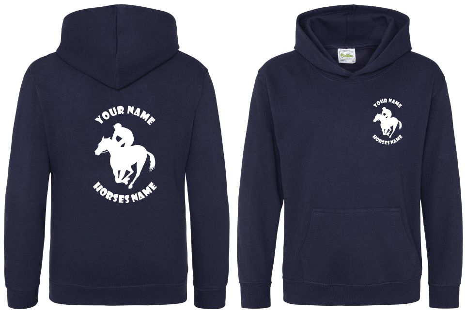 Horse Racing Hoodie, Kids Personalised Horseracing Hoodie, Equestrian Hoodie, Horseriding Hoody - Image 4