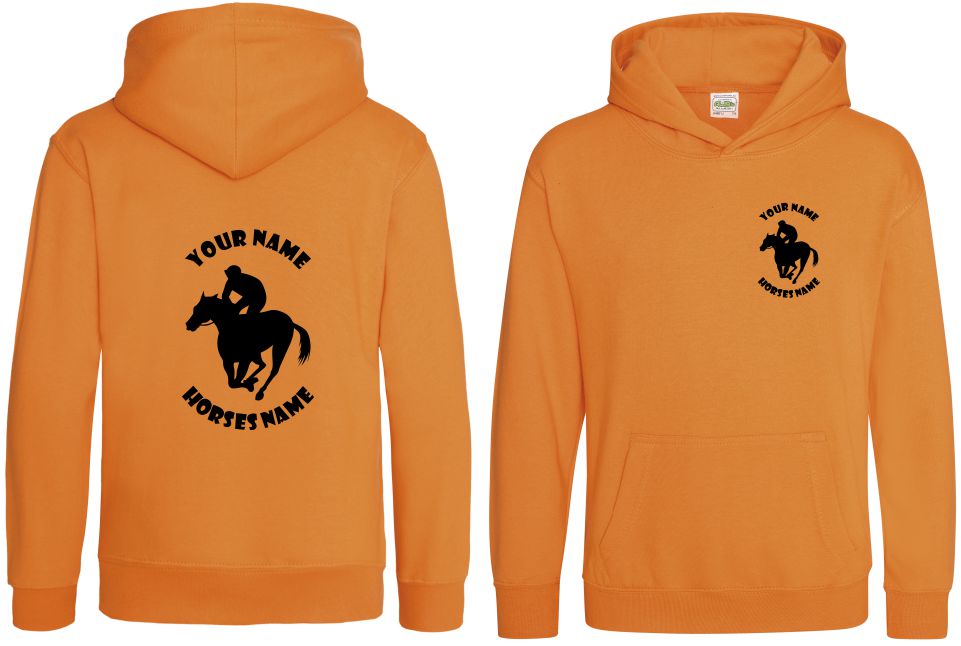 Horse Racing Hoodie, Kids Personalised Horseracing Hoodie, Equestrian Hoodie, Horseriding Hoody - Image 3