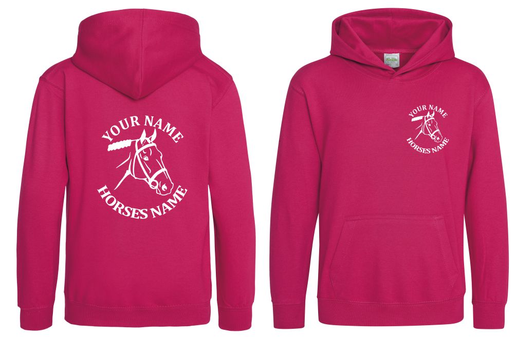 Kids Personalised Horse Head Hoodie, Equestrian Hoodie, Horseriding Hoody - Image 26