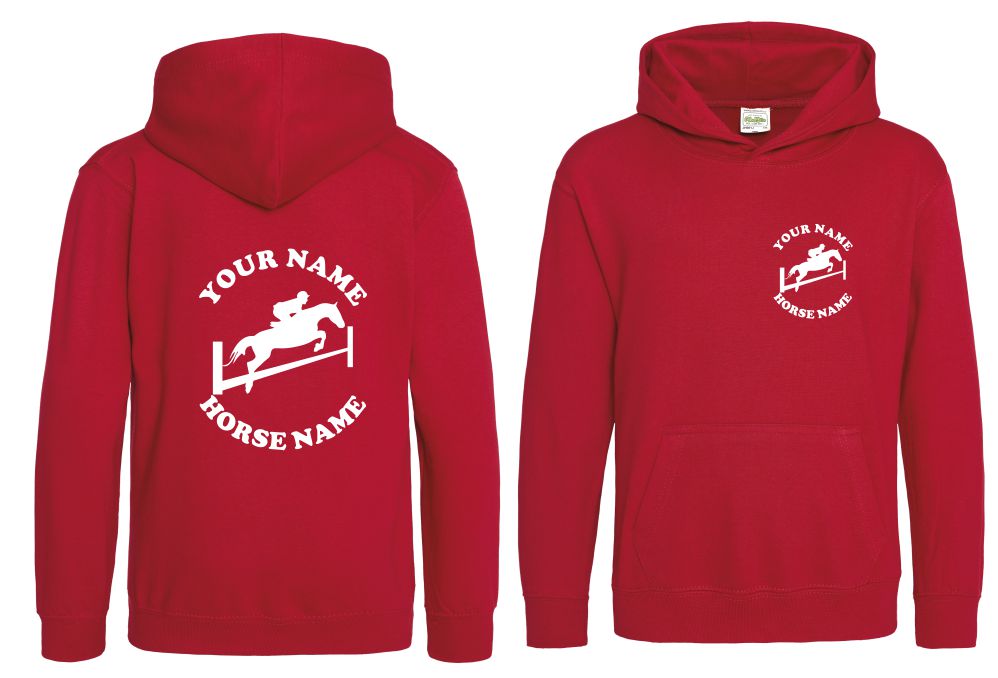 Horse Hoodie, Kids Personalised Showjumping Hoodie, Equestrian Hoodie, Horse Riding Hoody