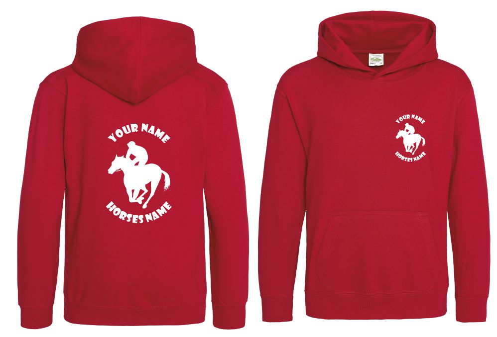 Horse Racing Hoodie, Kids Personalised Horseracing Hoodie, Equestrian Hoodie, Horseriding Hoody - Image 2