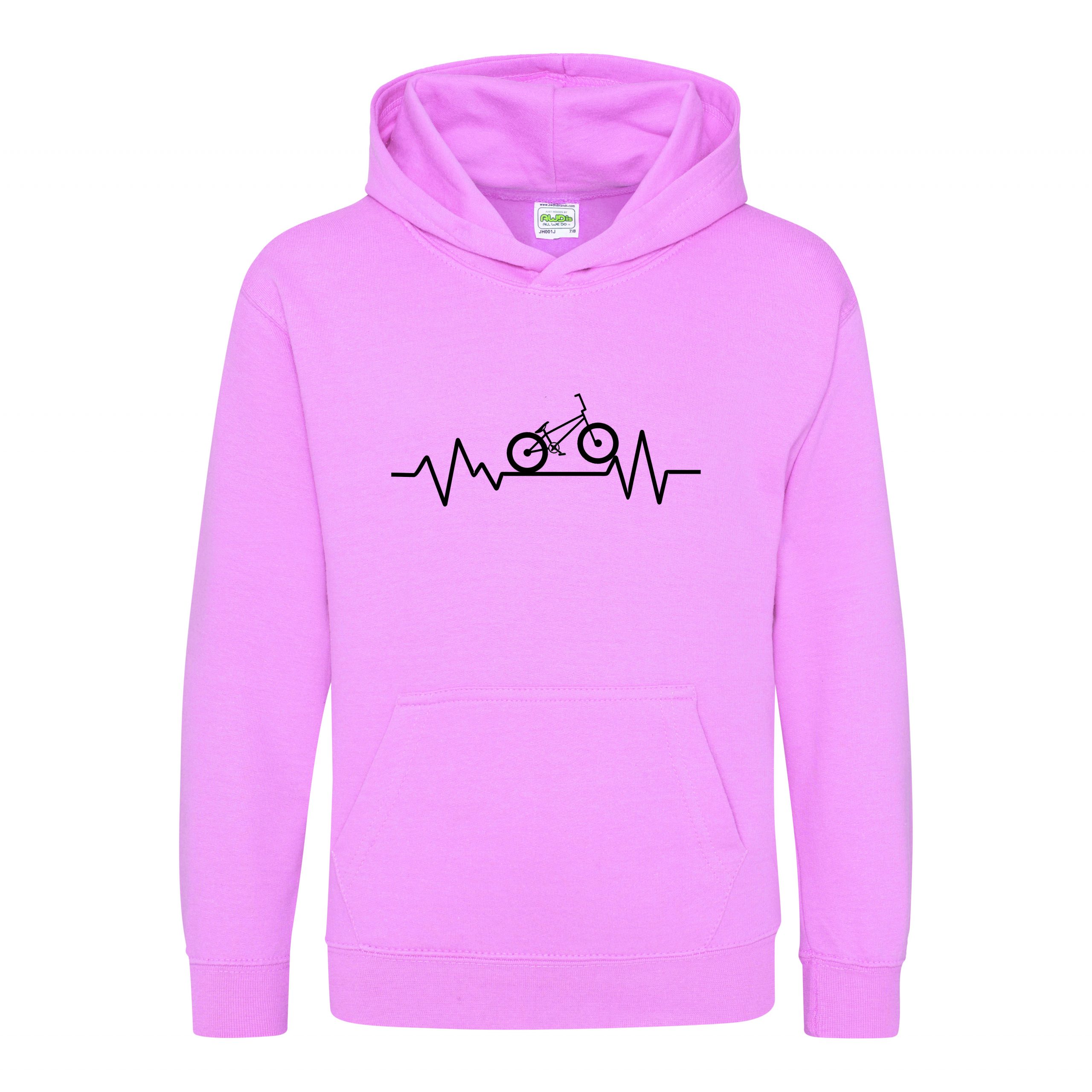 Kids Heartbeat BMX Hoodie, Bike Hoody, Bicycle Hooded Sweat, Biker, Biking - Image 10