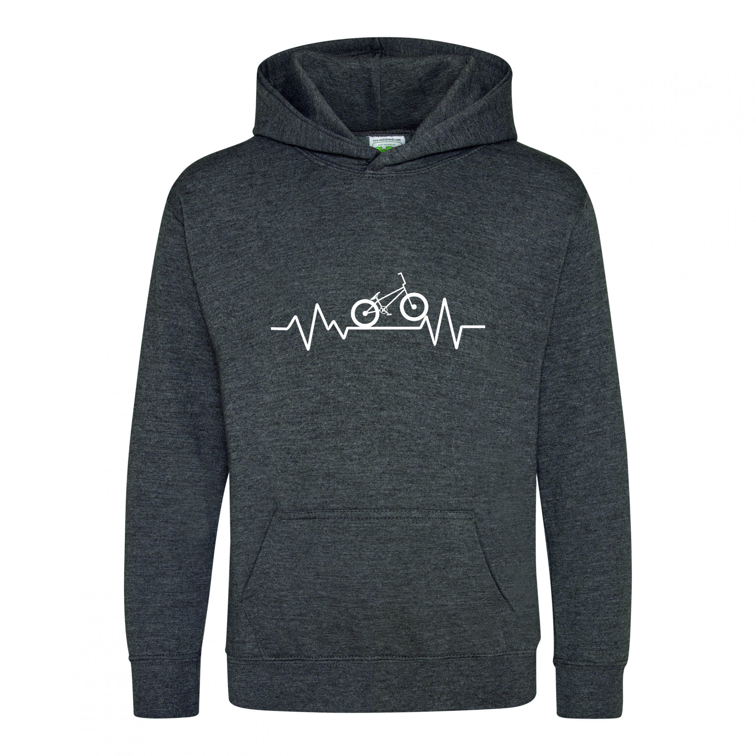 Kids Heartbeat BMX Hoodie, Bike Hoody, Bicycle Hooded Sweat, Biker, Biking - Image 8