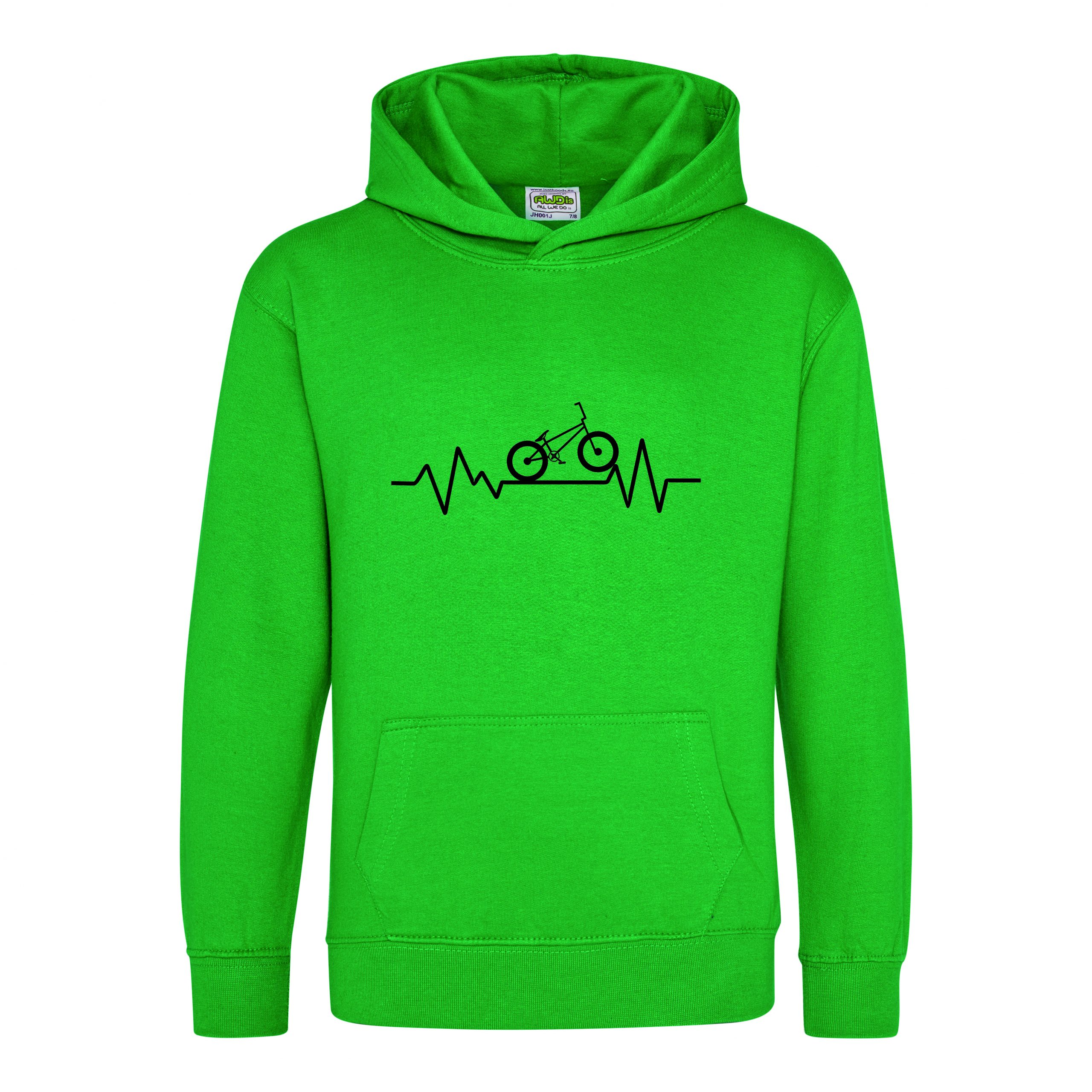 Kids Heartbeat BMX Hoodie, Bike Hoody, Bicycle Hooded Sweat, Biker, Biking - Image 7
