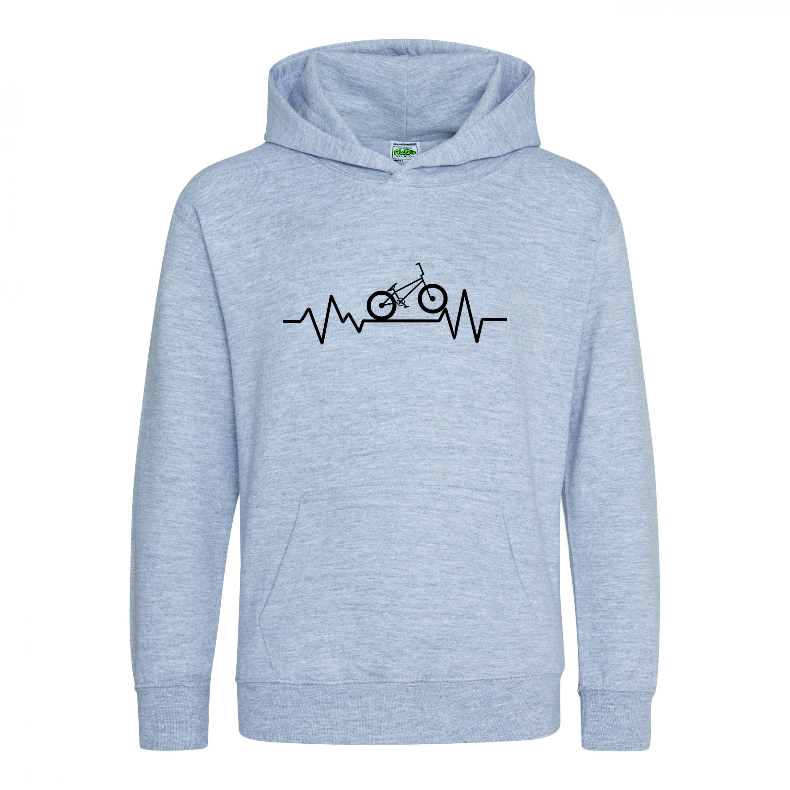 Kids Heartbeat BMX Hoodie, Bike Hoody, Bicycle Hooded Sweat, Biker, Biking - Image 6