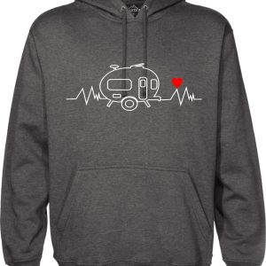 Heartbeat Caravan Retro Caravan, Camping Hoodie, Glamping Hoody