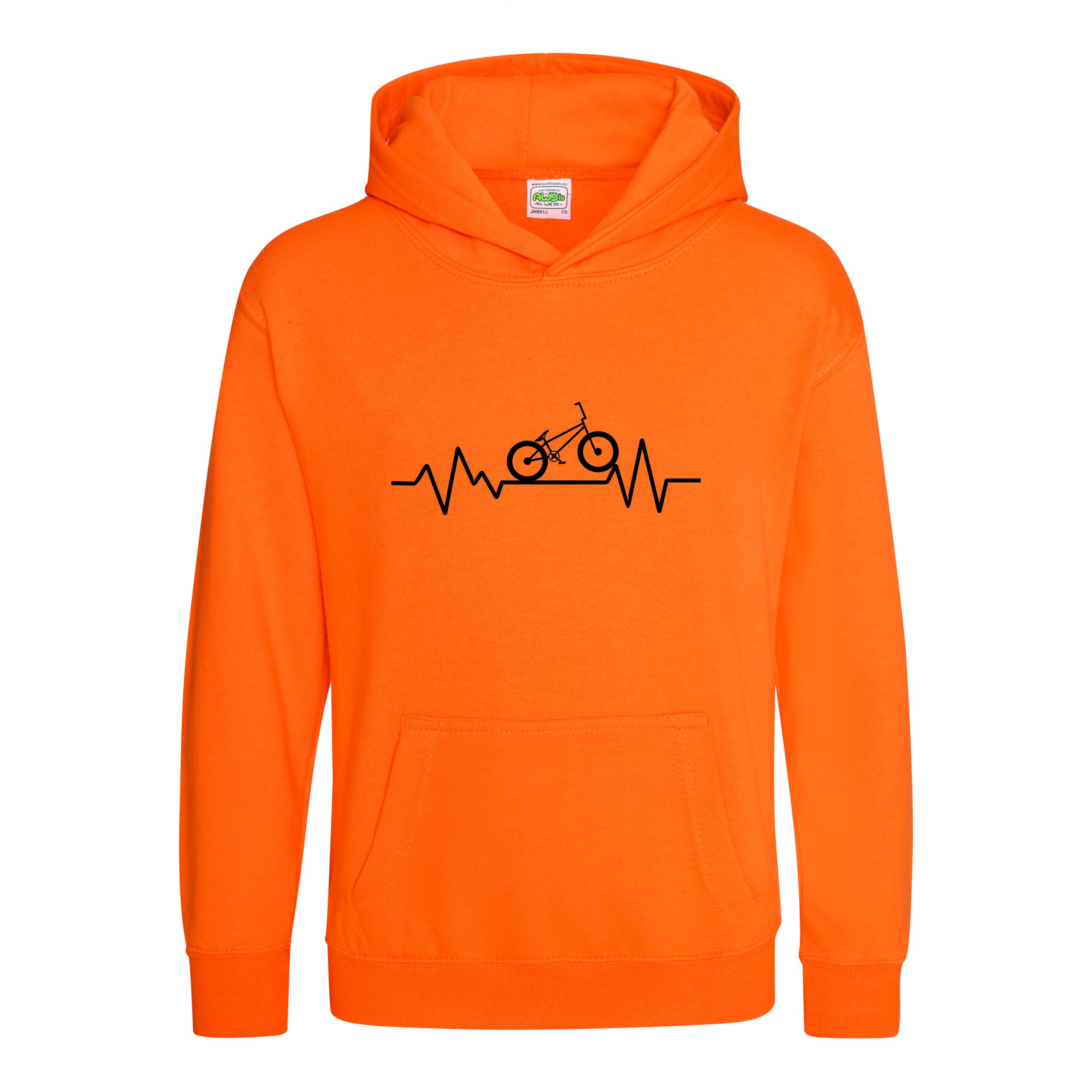 Kids Heartbeat BMX Hoodie, Bike Hoody, Bicycle Hooded Sweat, Biker, Biking - Image 4