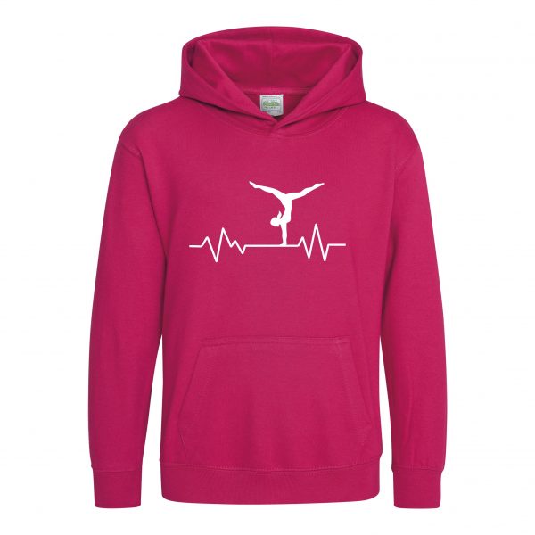 Kids Heartbeat Gymnast Hoodie, Gymnastic Hoody, Dancing Hooded Sweat Dancer - Image 3
