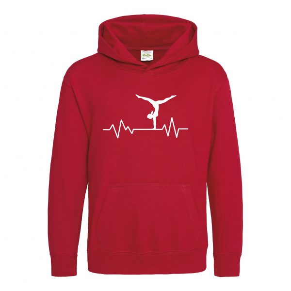 Kids Heartbeat Gymnast Hoodie, Gymnastic Hoody, Dancing Hooded Sweat Dancer - Image 2