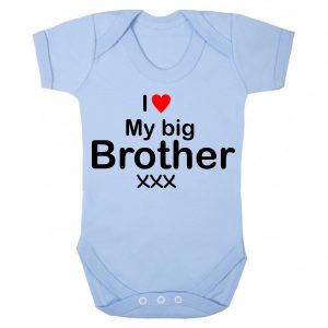 I Love My Big Brother Baby funny Bodysuit, Babygrow, Baby Vest