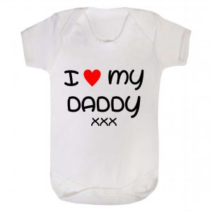 I Love My Daddy Baby funny Bodysuit, Babygrow, Baby Vest, Dad Babygrow