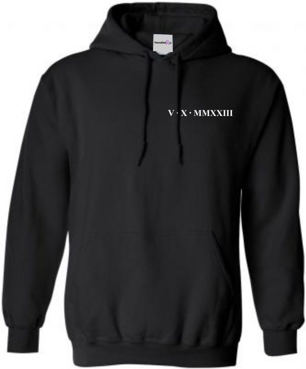 Wedding Hoodie Personalised Husband and Wife, Roman Numerals Just Married Hoody, Wedding Gift - Image 3