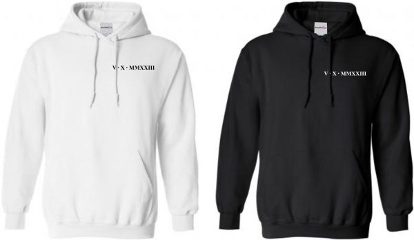 Wedding Hoodie Personalised Husband and Wife, Roman Numerals Just Married Hoody, Wedding Gift - Image 4