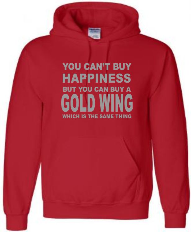 Gold Wing Hoodie, Honda Goldwing Happiness Hoody, Funny Motorbike Hoodie, Biker Gift, Bike Mad Present