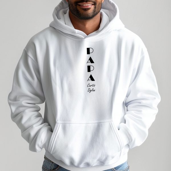 Papa Hoodie, Custom Papa hoodie with Names, Papa Kids names, Father's Day Gift (DG6N)