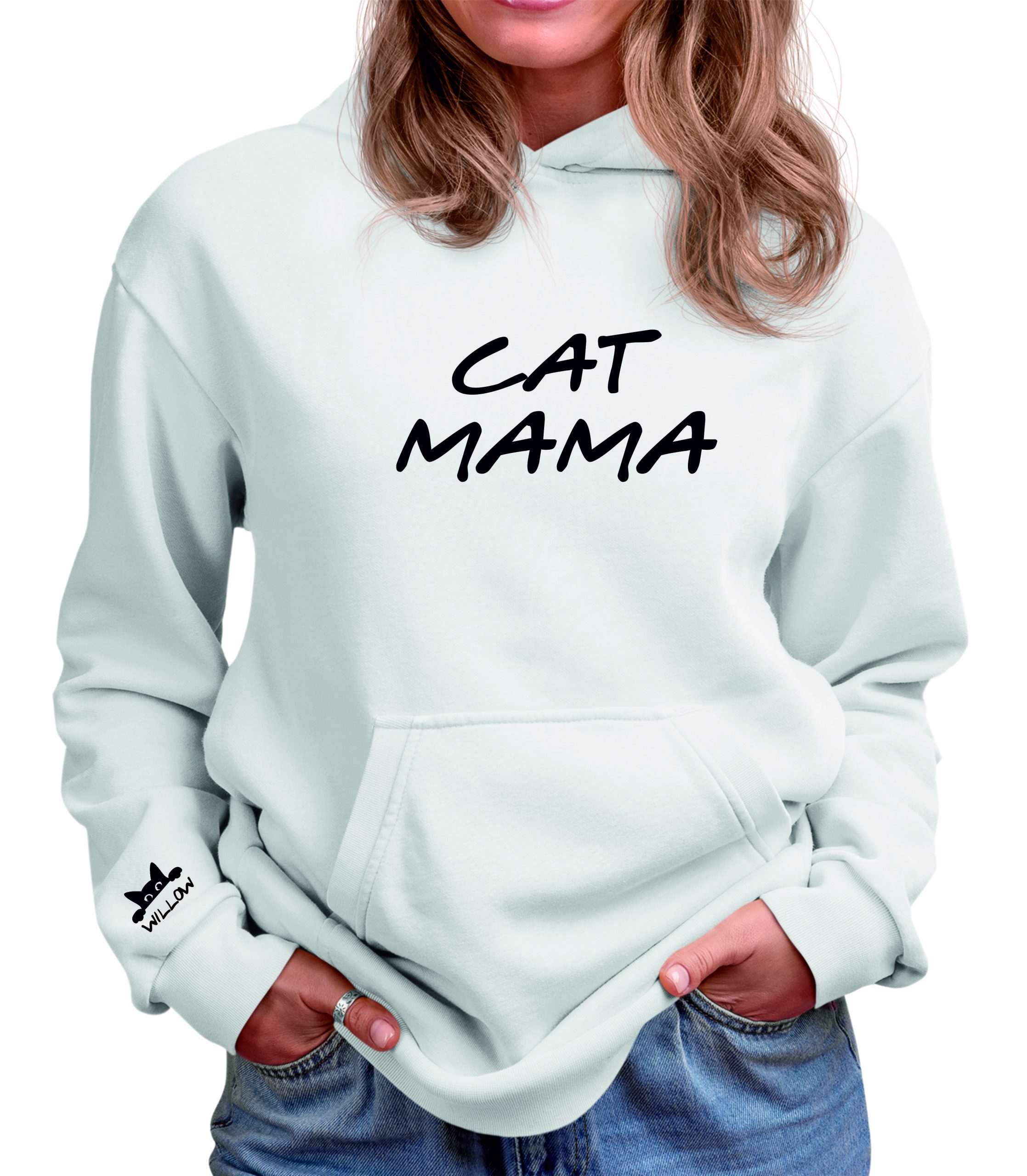 Mama Hoodie Personalised Cat Mama Hoodie Custom Made with Names on the Sleeve, Cat Mama - Image 3