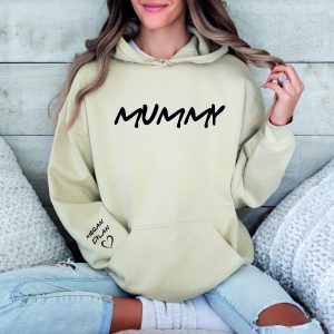 Mummy Hoodie, Mummy Friends Custom Hoody with Names, Personalised Mummy Name on Sleeve, Mother's Day Gift