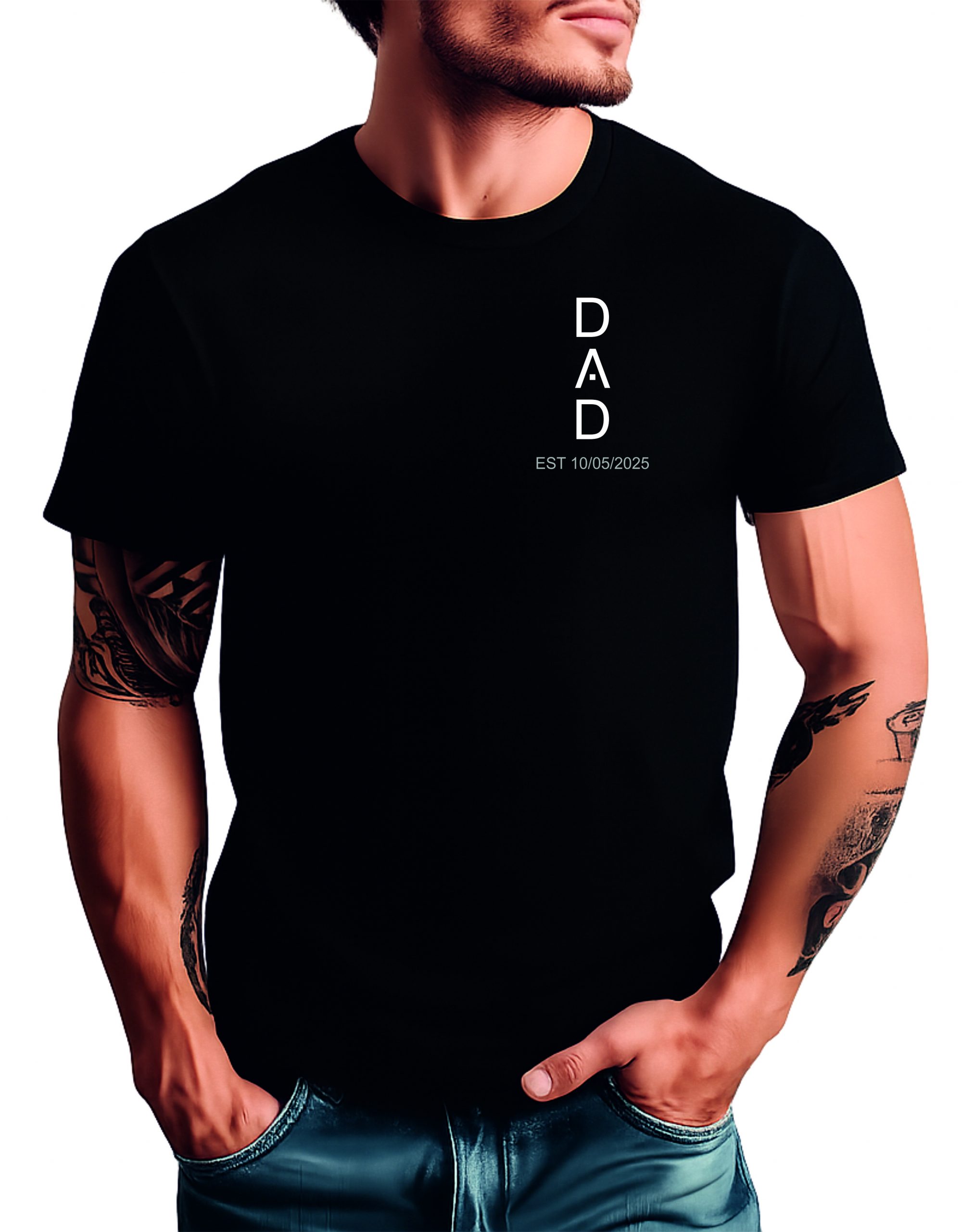 Dad Personalised Tshirt, Dad with a Date T-shirt, Custom Dad T Shirt (DG2D)