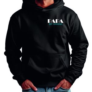 Papa Hoodie, Custom Papa hoodie with Date, Papa Established, Father's Day Gift (DG4D)